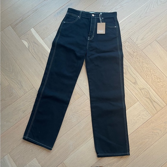 Reformation Cowboy High Rise Black Straight Jeans - Picture 2 of 6